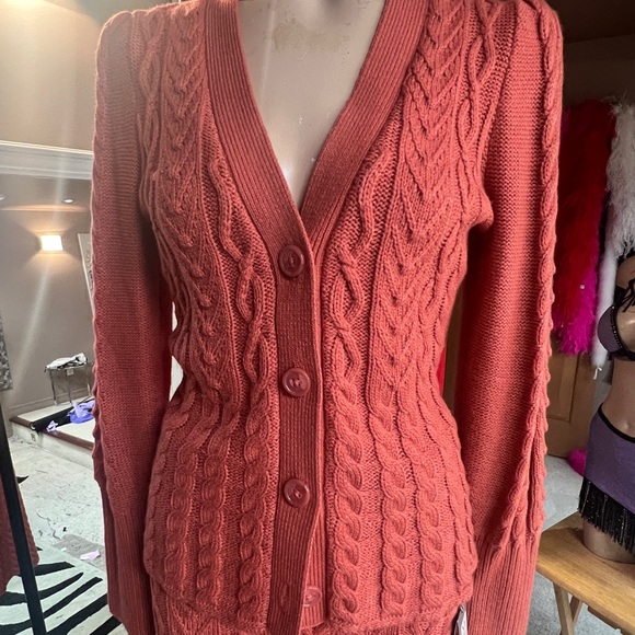 EVA MENDES 2pc Sweater set beautiful fall burnt orange color - Picture 10 of 11